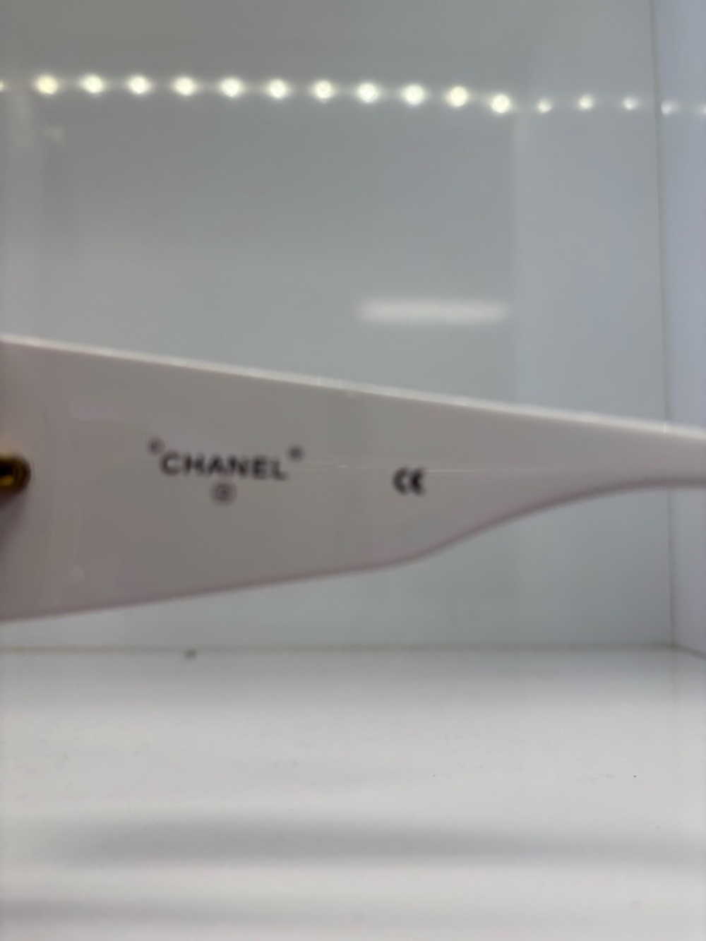 CHANEL white rhinestone-trim Women's Sunglasses - Picture 3 of 5